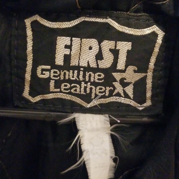 First Genuine Leather Biker Jacket - Picture 3 of 5